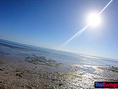 Amateur Thai girlfriend sex on the beach somewhere in the Philippines