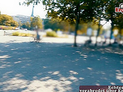 German blonde tattoo fitness slut picked up on street