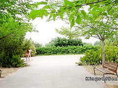 Teen Couple Making Sex Tape Outdoor
