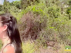 Public Handjobs Rachel Rose Strokes Black Cock in the Park