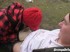 Gramps fetish teen sucks dick and gets fucked