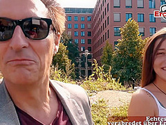 Stupid german guy meet cute student tourist teen on street