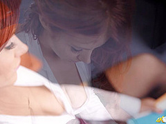 Lizzie in College Titty Tease - DownblouseJerk
