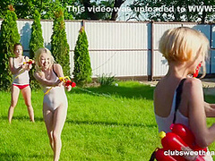 Squirting Pistols In The Summer Time Makes Us Horny