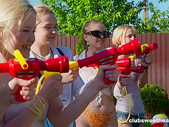 Squirting Pistols In The Summer Time Makes Us Horny