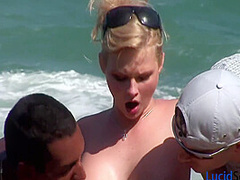 Blonde Babe With Perfect Huge Tits Takes Two Cocks And Gets Fucked In Her Ass Before Getting Tits Creamed And Eating A Load Of Cum 10 Min