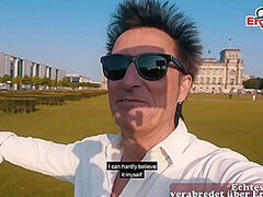 Blonde skinny teen model picked up for real Date in Germany