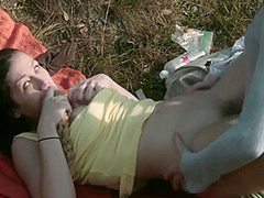 Lesbian Fuck: She Likes A Man At Picnic