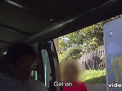 Newcomer Yui Kyouno has a fun day in the van giving handjobs to men - JapanHDV