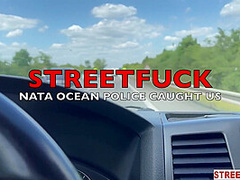 Streetfuck - Surfer Babe Almost Caught By Police Sucking Stranger In Car In Public
