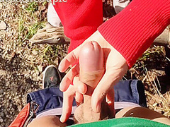 Skinny Teen Masturbate Handjob My Horny Dick Outdoor In The Wood 7 Min