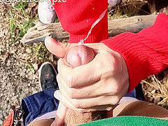 Skinny Teen Masturbate Handjob My Horny Dick Outdoor In The Wood 7 Min