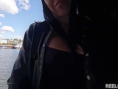 An Italian With An Athletic Body Cheats On Her Boyfriend And Gets Fucked Publicly On A Boat In Anal By 2 Strangers !!