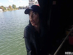 An Italian With An Athletic Body Cheats On Her Boyfriend And Gets Fucked Publicly On A Boat In Anal By 2 Strangers !!