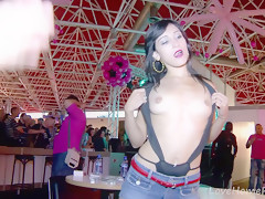 Hot Party Babe Gets Pounded In Public