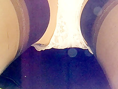 Leather Miniskirt Satin Panties