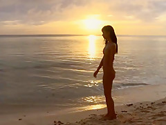 Oiled up gold bikini wet fetish (non-nude)