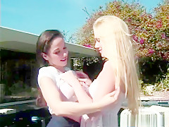 Exotic pornstars Jewell Marceau and Ava Vincent in hottest blowjob, outdoor adult video