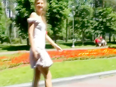blonde girl - nude in public 2