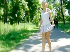 blonde girl - nude in public 2