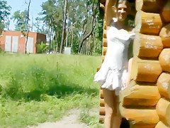 blonde girl - nude in public 2