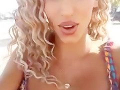 Anastasia giousef teasing at the beach 1