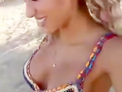 Anastasia giousef teasing at the beach 1