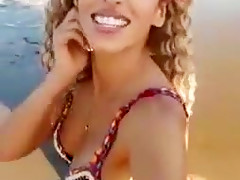 Anastasia giousef teasing at the beach 1