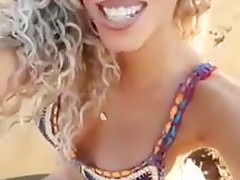 Anastasia giousef teasing at the beach 1