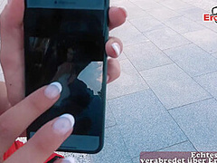 Normal german Guy meet Brunette Pornstar and she allow to fuck