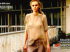 blonde model lingerie show