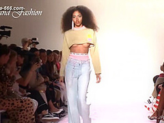 blonde model lingerie show