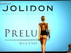 blonde model lingerie show