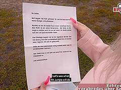 Public flashing real Sexdate with german chubby teen slut