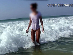 lovely girl nude at beach