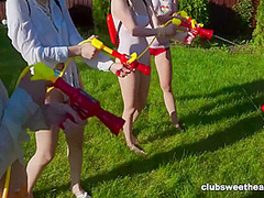 Squirting Pistols In The Summer Time Makes Us Horny