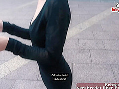 Skinny german punk teen make real Street Date and fuck