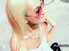 Blonde Makes Sex Tape Outdoor In Public