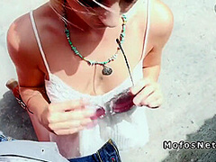Blonde Makes Sex Tape Outdoor In Public