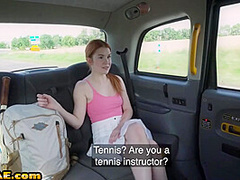 Reality taxi babe fucked outdoor in cab taxi by driver
