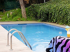 Evelina Darling - Russian Brunette Gets Her Pussy Deeply Plowed By Pool Boy 11 Min