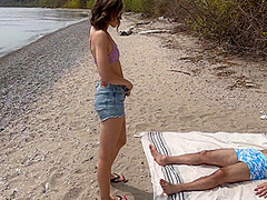 Hotwife Gets Huge Unprotected Double Creampie From Husband And His Friend On Public Beach