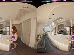 Naughty stepsister puts on a show with her toys for you in VR