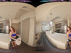 Naughty stepsister puts on a show with her toys for you in VR