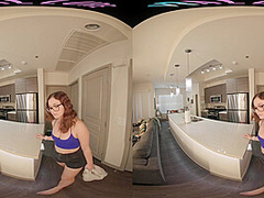 Naughty stepsister puts on a show with her toys for you in VR