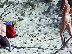 Young Lezzies Love Oil Massage On The Beach