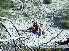 Young Lezzies Love Oil Massage On The Beach