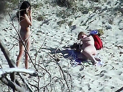 Young Lezzies Love Oil Massage On The Beach