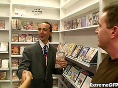 Horny cock slut fucked in public