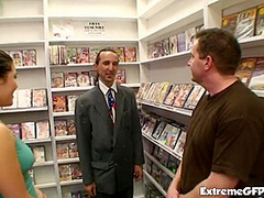 Horny cock slut fucked in public